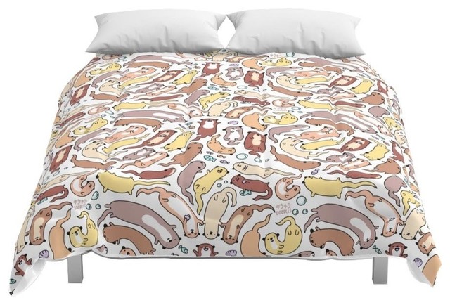 Society6 Adorable Otter Swirl Comforter Contemporary