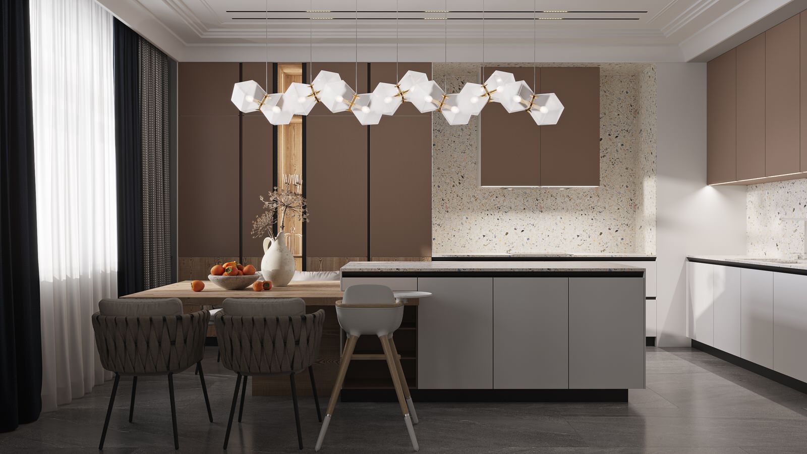 Квартира с сочными цветовыми акцентами для большой семьи