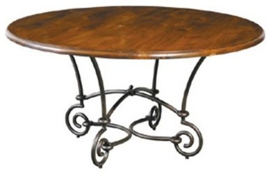 French Iron & Wood 60 in. Round Dining Table