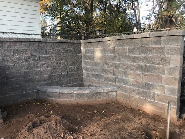 Retaining wall and patio