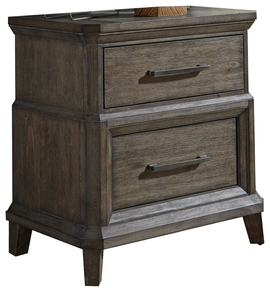 Liberty Artisan Prairie 2 Drawer Night Stand With Charging Station Transitional Nightstands And Bedside Tables By Beyond Stores