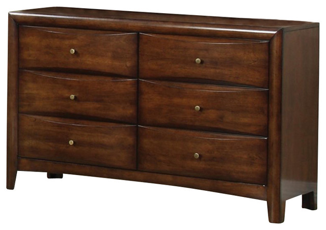 Coaster Hillary and Scottsdale 6 Drawer Double Dresser in Warm Brown