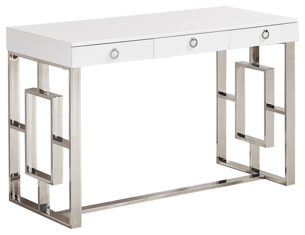 Brooks Contemporary 3Drawer Writing Desk Contemporary Desks And