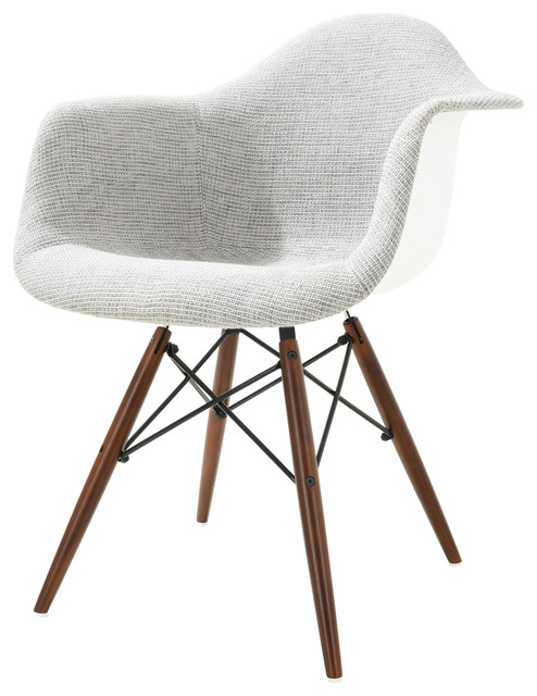 Edgemod Vortex Padded Arm Chair With Natural Base, Taupe, Light Gray, Walnut