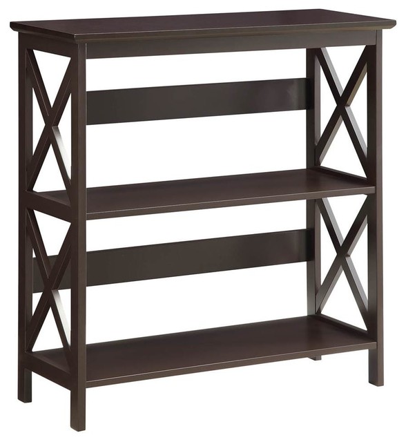 3Tier Bookcase in Espresso Finish Transitional Bookcases by ShopLadder