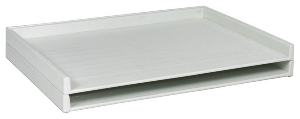 Safco Giant Stack Plastic File Tray for 30"x 42" Documents in White (Set of 2)