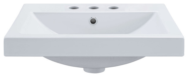 Semi Recessed Ceramic Rectangular Vessel Sink With 8 Widespread Drillings Contemporary Bathroom Sinks By Elk Home Houzz - Semi Recessed Rectangular Bathroom Sinks