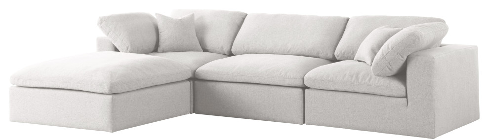 Serene Linen Down Filled Cloud Modular Sectional Transitional Sofas By Meridian Furniture Houzz - Cloud Modular Sofa Chaise Sectional Review Serene Linen Down Filled Cloud Modular Sectional Transitional Sofas By Meridian Furniture Houzz - Cloud Modular Sofa Chaise Sectional Review