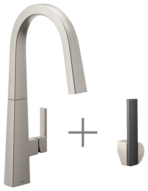 S75005bl Moen S75005 Nio 1.5 GPM Deck Mounted Pull Down Kitchen Faucet ...