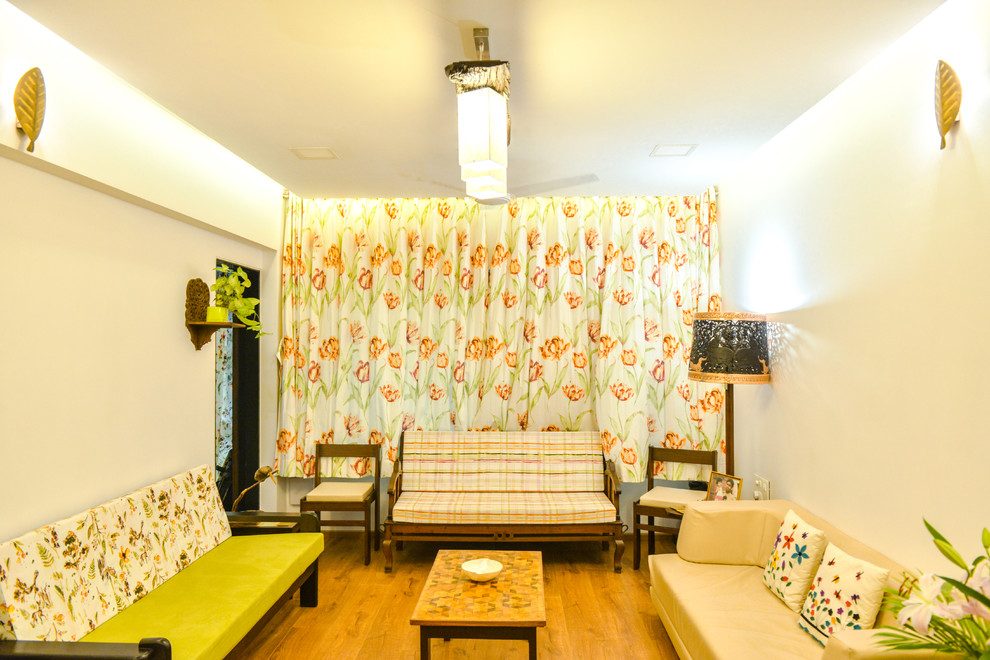Design ideas for an eclectic living room in Mumbai.
