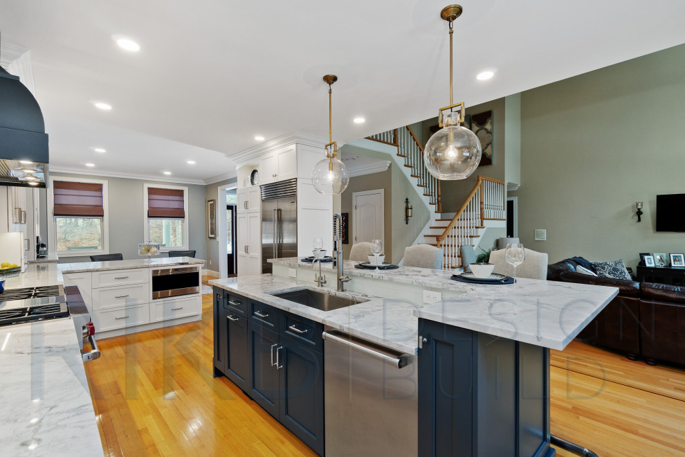 Example of a transitional kitchen design in Providence