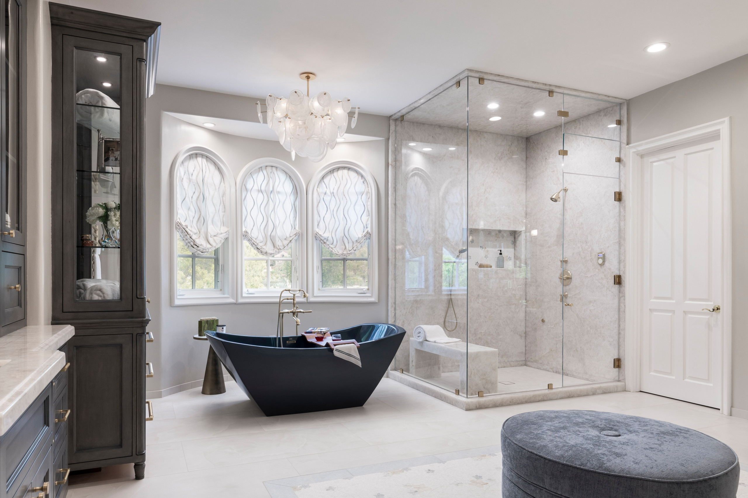 A  Large Transitional Master Bath Remodel for an Estate Client