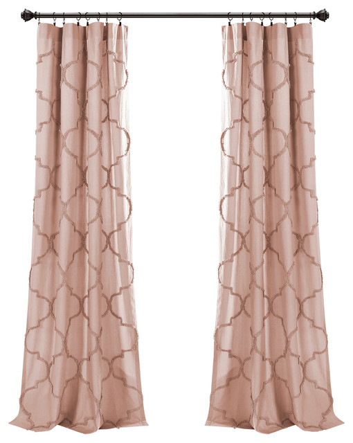 Avon Chenille Trellis Window Curtain Panels Set Mediterranean