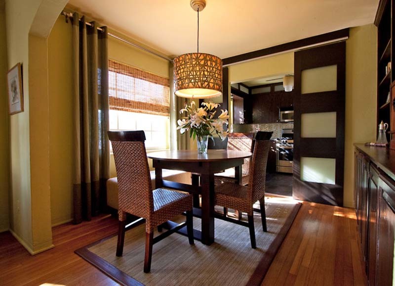 Photo of a transitional dining room in Miami.