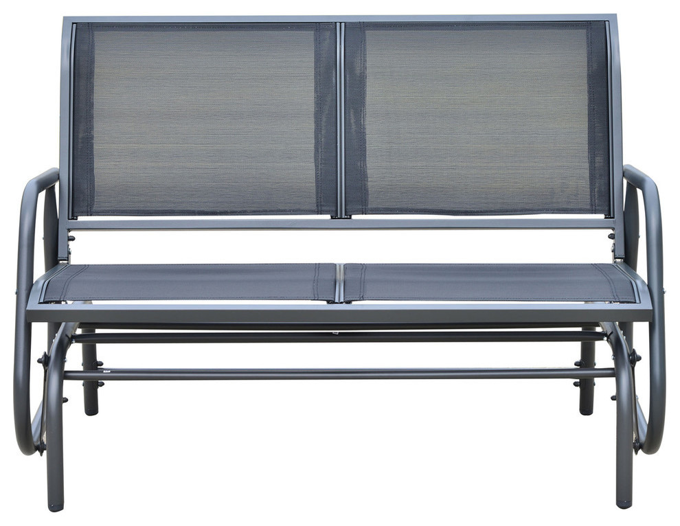 Outsunny Steel Sling Fabric Outdoor Double Glider Rocking Chair Bench With Curve Transitional Gliders By Aosom - Outsunny Double Swing Chair Outdoor Garden Patio Glider Bench Grey Outsunny Steel Sling Fabric Outdoor Double Glider Rocking Chair Bench With Curve Transitional Gliders By Aosom - Outsunny Double Swing Chair Outdoor Garden Patio Glider Bench Grey