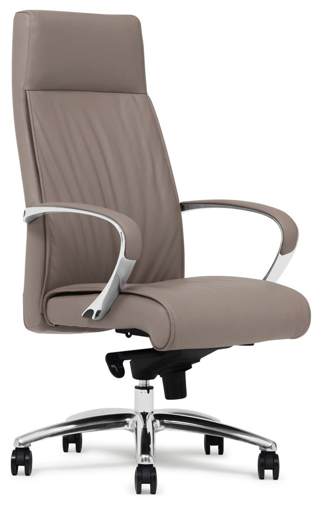 Forbes Genuine Leather Aluminum Base Chair Contemporary Office