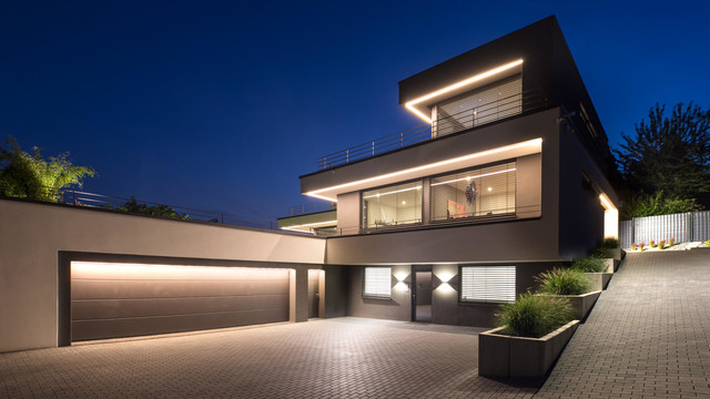 Privates Wohnhaus mit Weitblick trendy-hus-og-facade