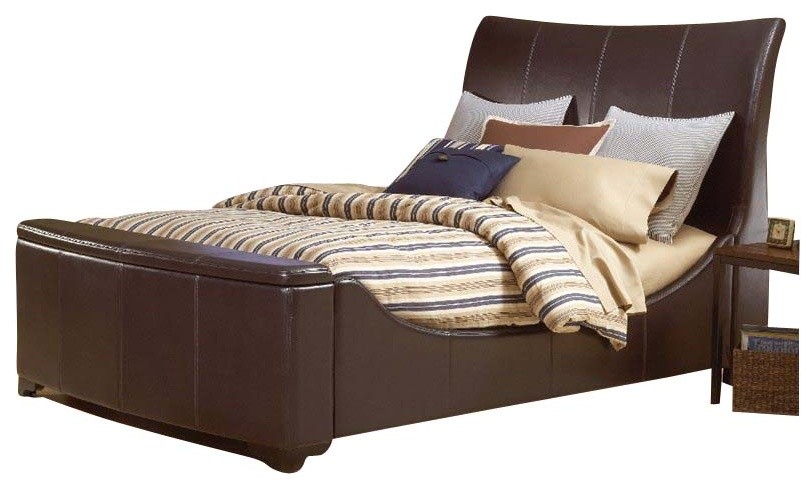 Hillsdale Furniture Justin Sleigh Bed Set with Rails and Storage, Queen