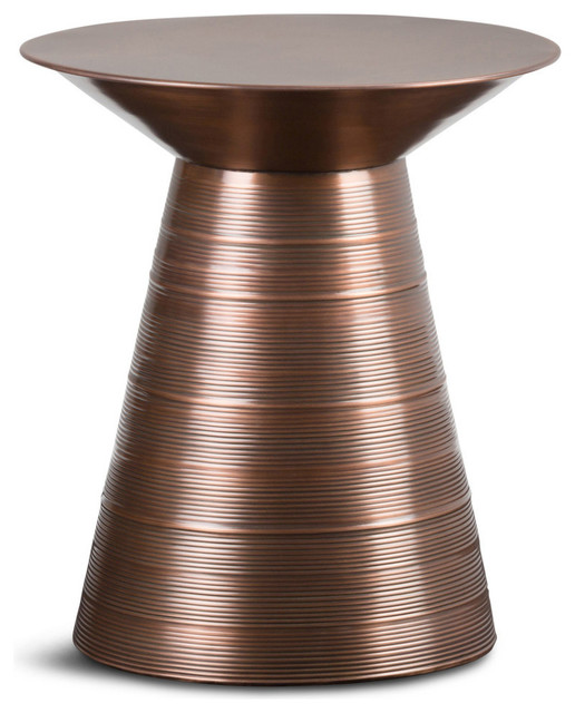 Sheridan Contemporary 18 Wide Metal Accent Side Table Aged Copper Traditional Side Tables And End Tables By Homesquare