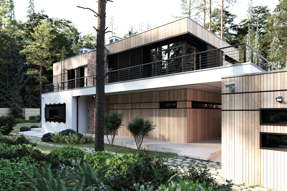 Визуализация частного дома в лесу