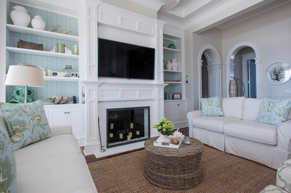 This is an example of a beach style family room in Jacksonville.