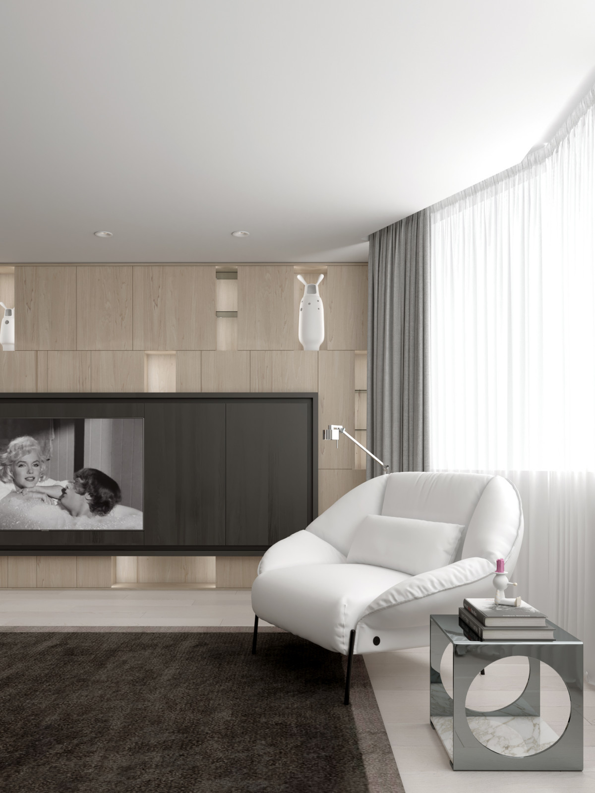 Проект квартиры 180 кв м «Монохром»