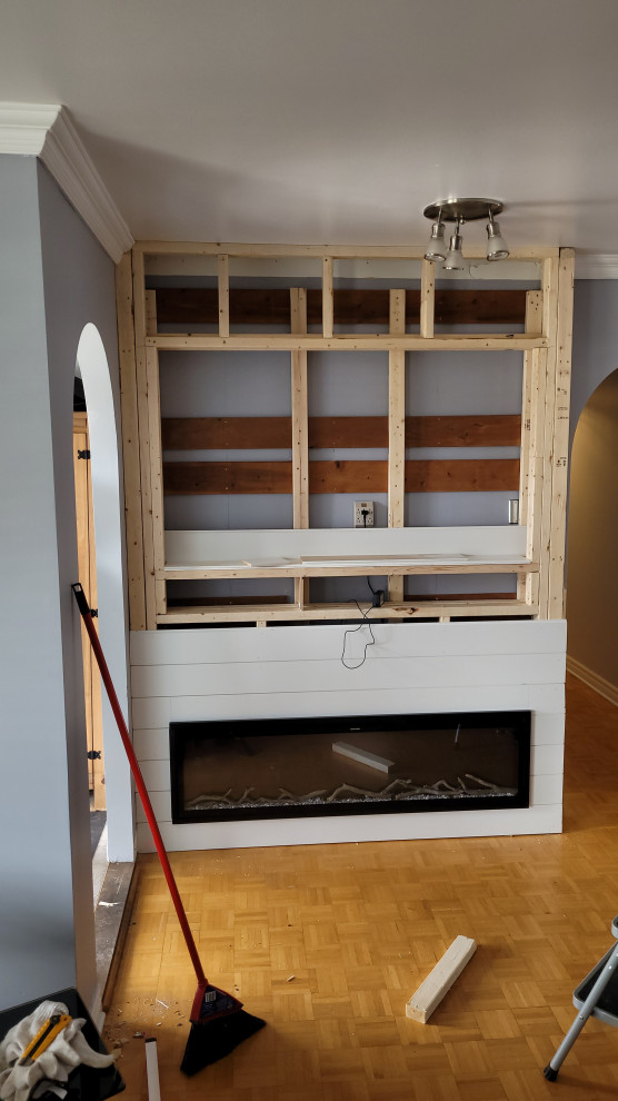 Media wall with Fireplace