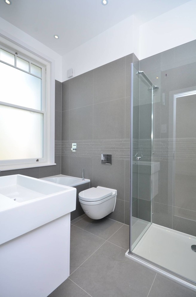 Large contemporary bathroom in London.
