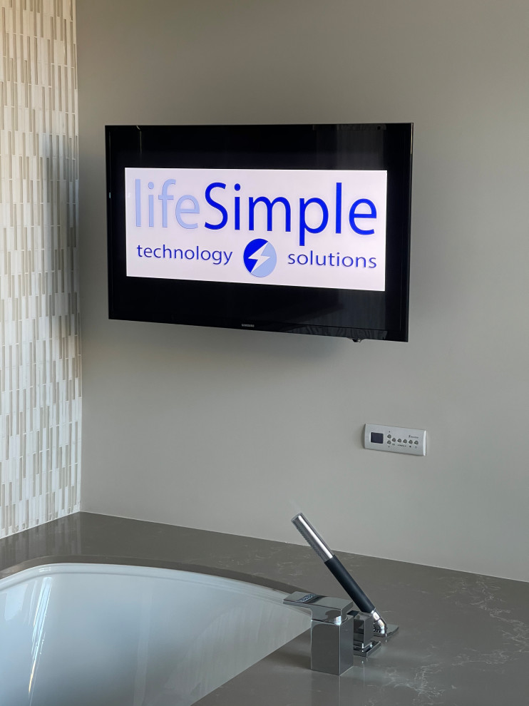 Example of a large trendy master bathroom design in Phoenix