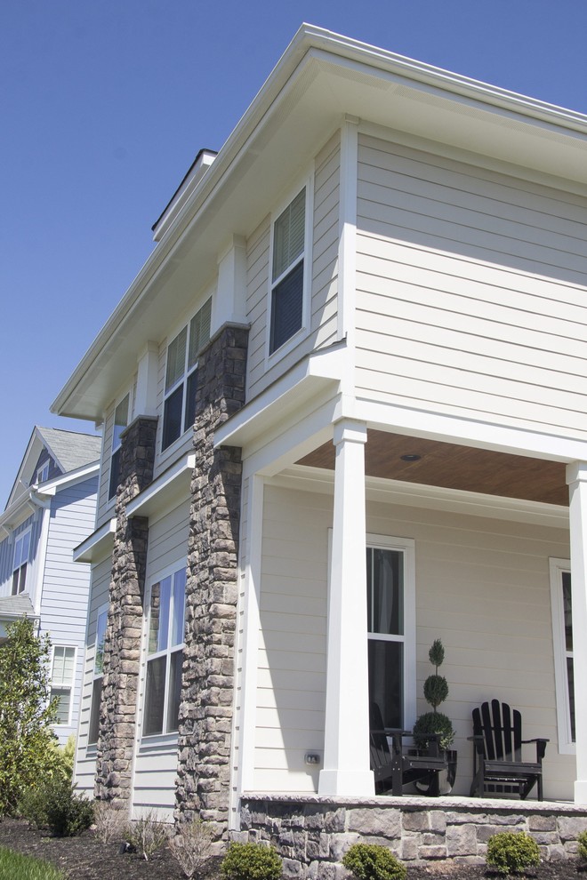 Inspiration for a transitional exterior home remodel in Raleigh