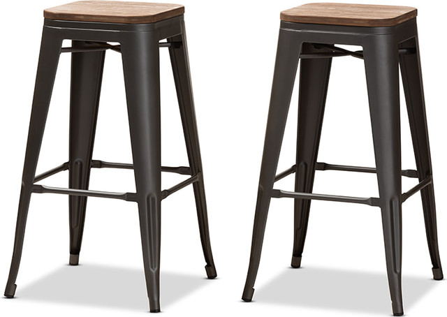 Henri Tolix Inspired Bamboo And Steel Stackable Bar Stool Set - Industrial Metal Bistro Chairs Henri Tolix Inspired Bamboo And Steel Stackable Bar Stool Set - Industrial Metal Bistro Chairs