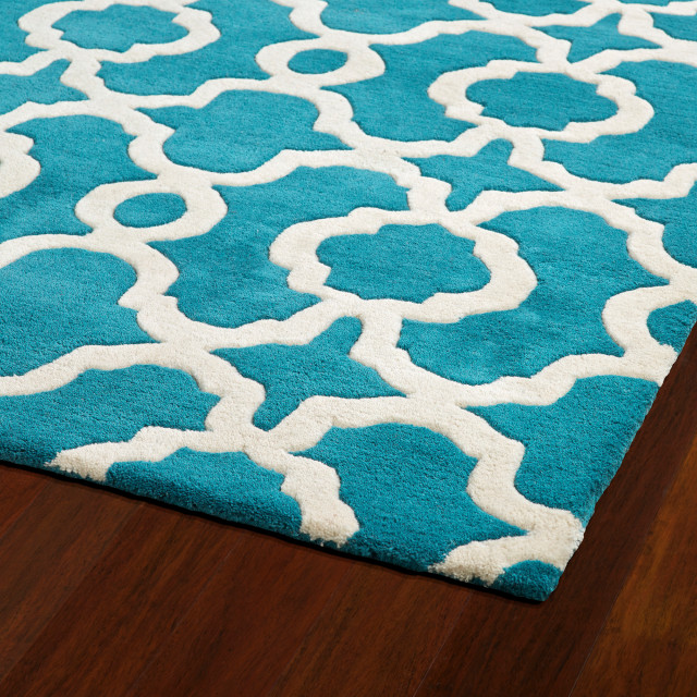 Kaleen HandTufted Revolution Black Wool Rug, 3'9" Round Contemporary