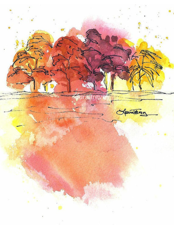 Colors of Fall Watercolor Print by Bright Bold & Beautiful
