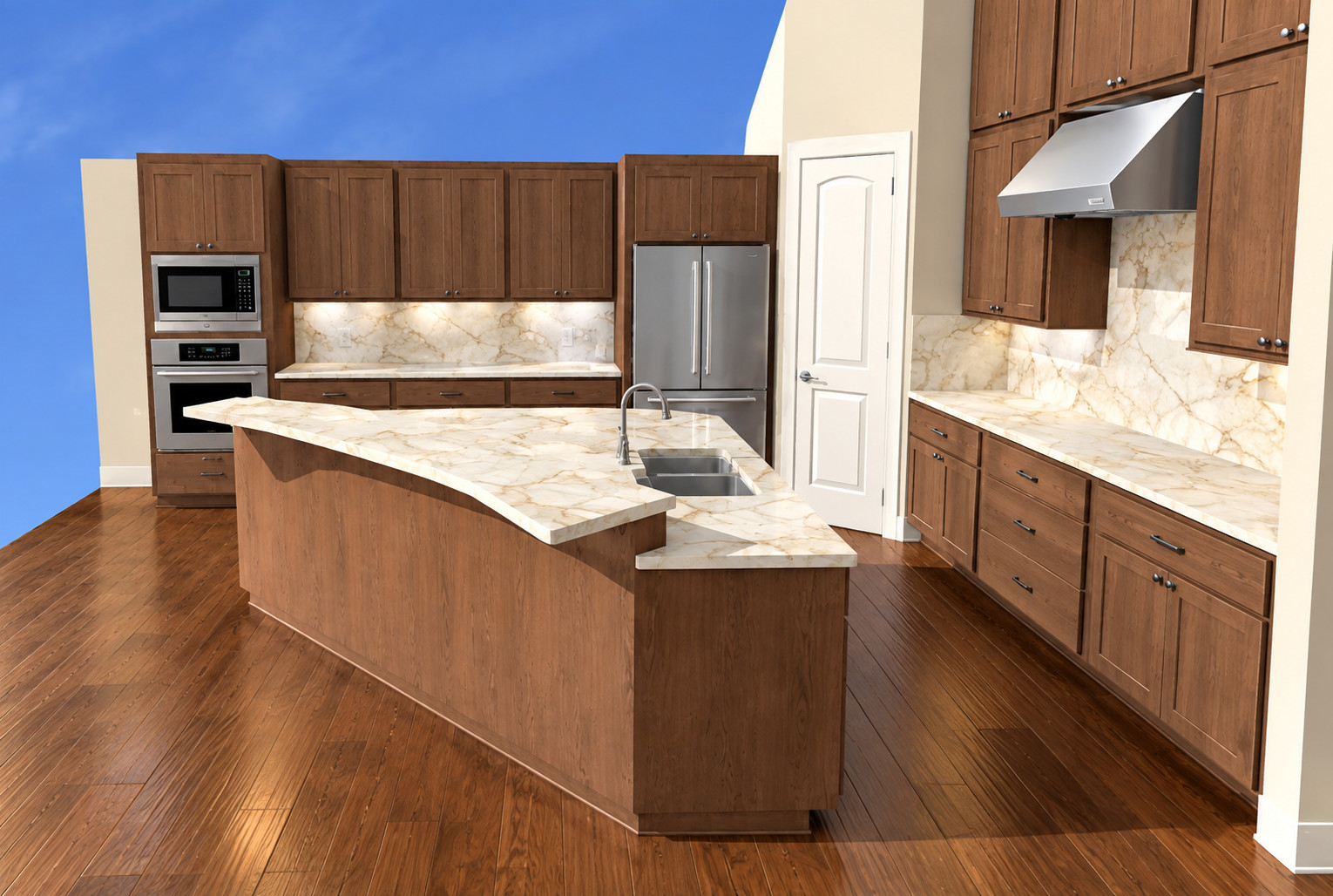 Contemporary Kitchen Remodel with Oversized Island in Cypress, TX
