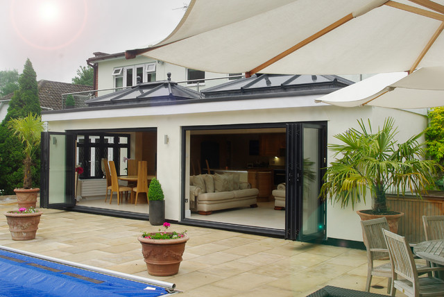 Bespoke Kitchen with Bi-folding Doors & Roof Lanterns in Extension ... Bespoke Kitchen with Bi-folding Doors & Roof Lanterns in Extension ...