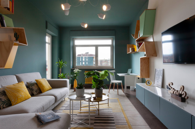 Nuove geometrie a colori scandinavian-living-room
