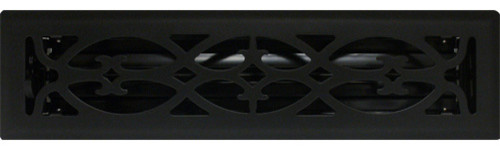 4/" x 12/" Steel Flat Black Victorian Floor Register
