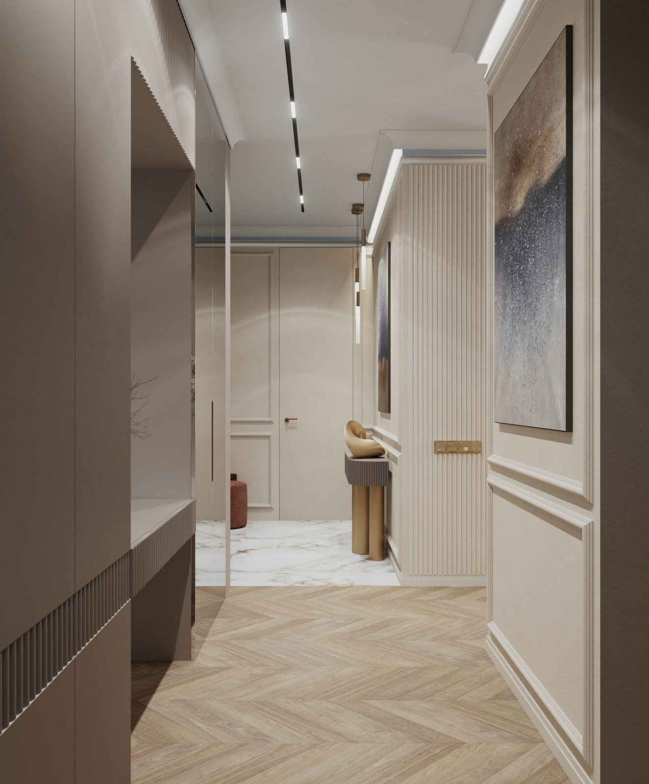 Современная классика. Квартира более 100м2. Коридор