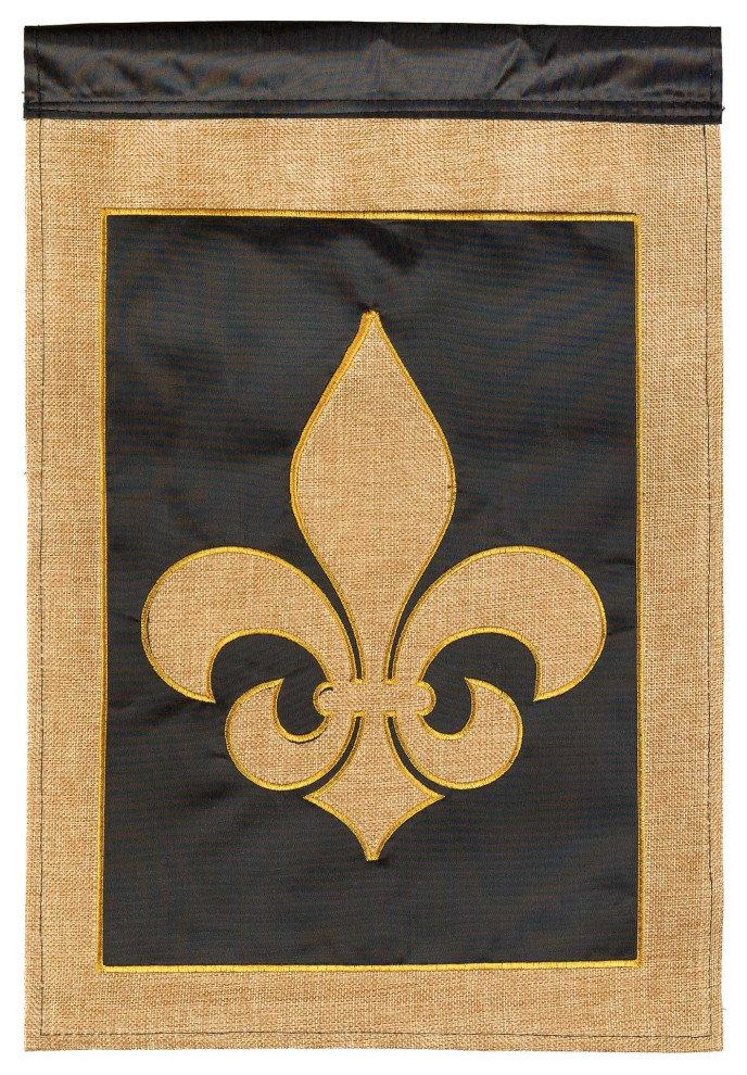 Fleur De Lis Flag, Burlap, Large Traditional Flags And Flagpoles
