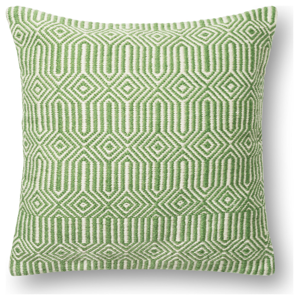 22"x22" Hand Woven Geometric Indoor/Outdoor Decorative Throw Pillow by Loloi