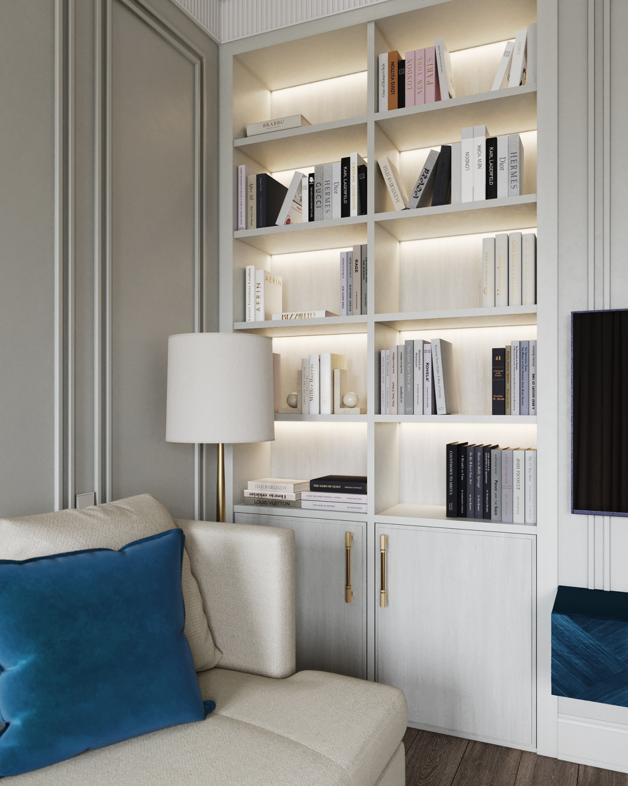 Библиотека в гостиной