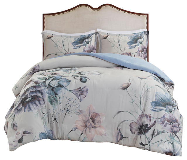 Madison Park Cassandra Blush Floral Shower Curtain, Full/Queen