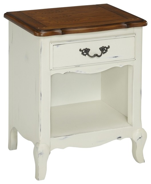 Oak and Rubbed White Night Stand