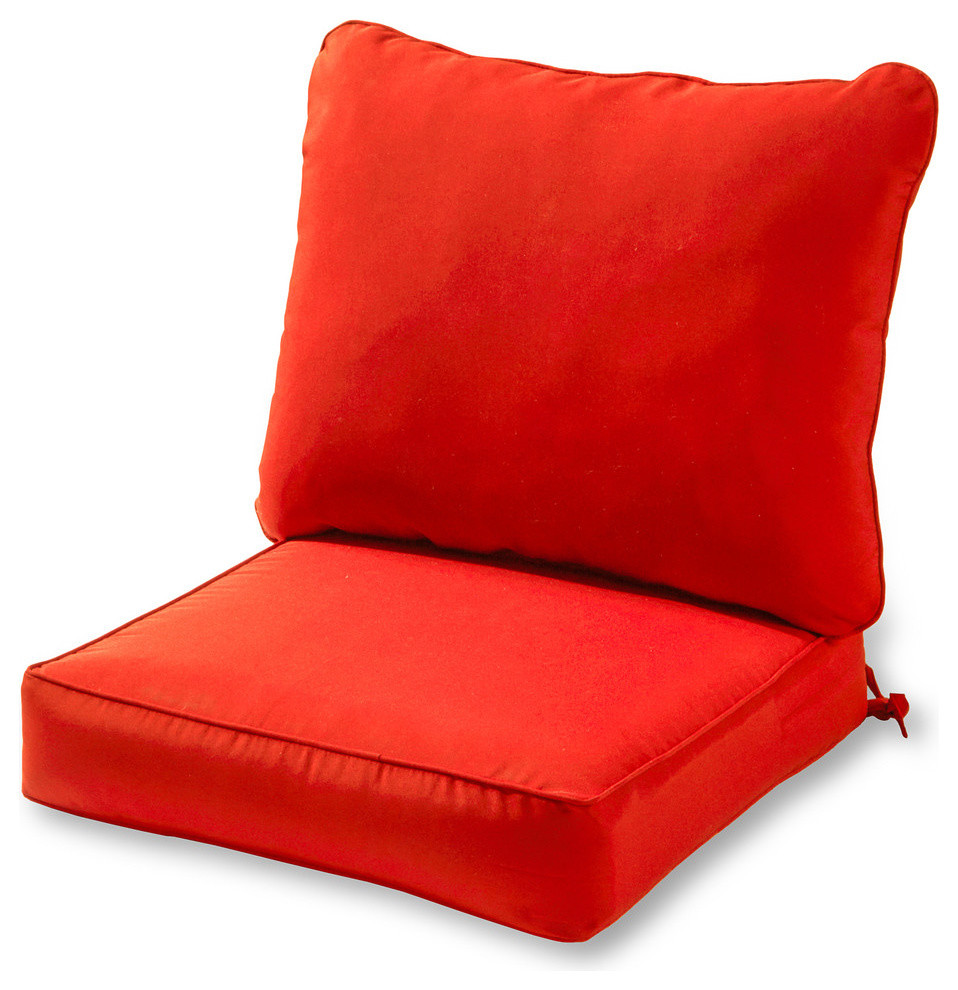 Outdoor 2Piece Deep Seat Cushion Set Tropical Outdoor Cushions And