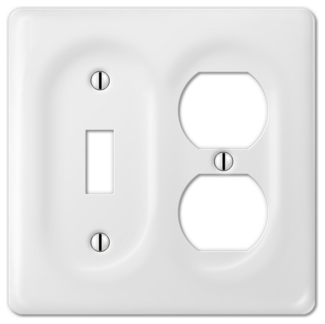 Allena Ceramic 1Toggle, 1Duplex Wall Plate Traditional Switch
