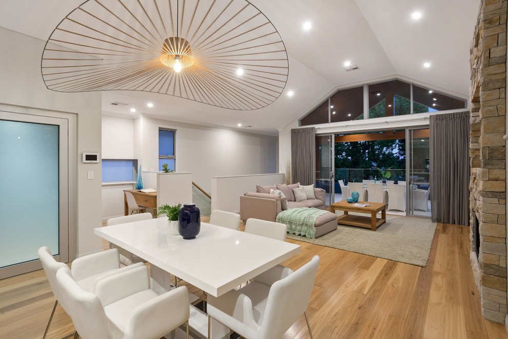 This is an example of a beach style home design in Perth.