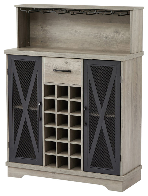 Bar Wine Cabinet Kitchen Hutch Storage Cabinet With 2 Doors for Dining ...