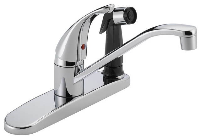 Peerless Widespread Kitchen Faucet and Side Spray in Polished Chrome