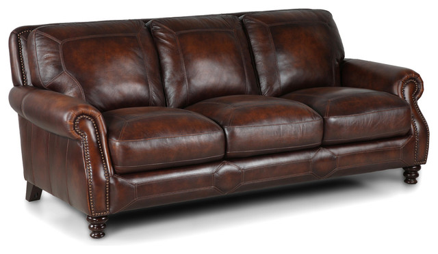 Simon Li Brown Leather Sofa