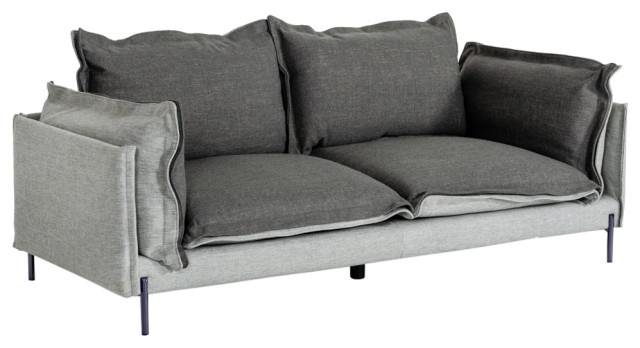 Divani Casa Mars Modern Grey and Dark Grey Fabric Sofa